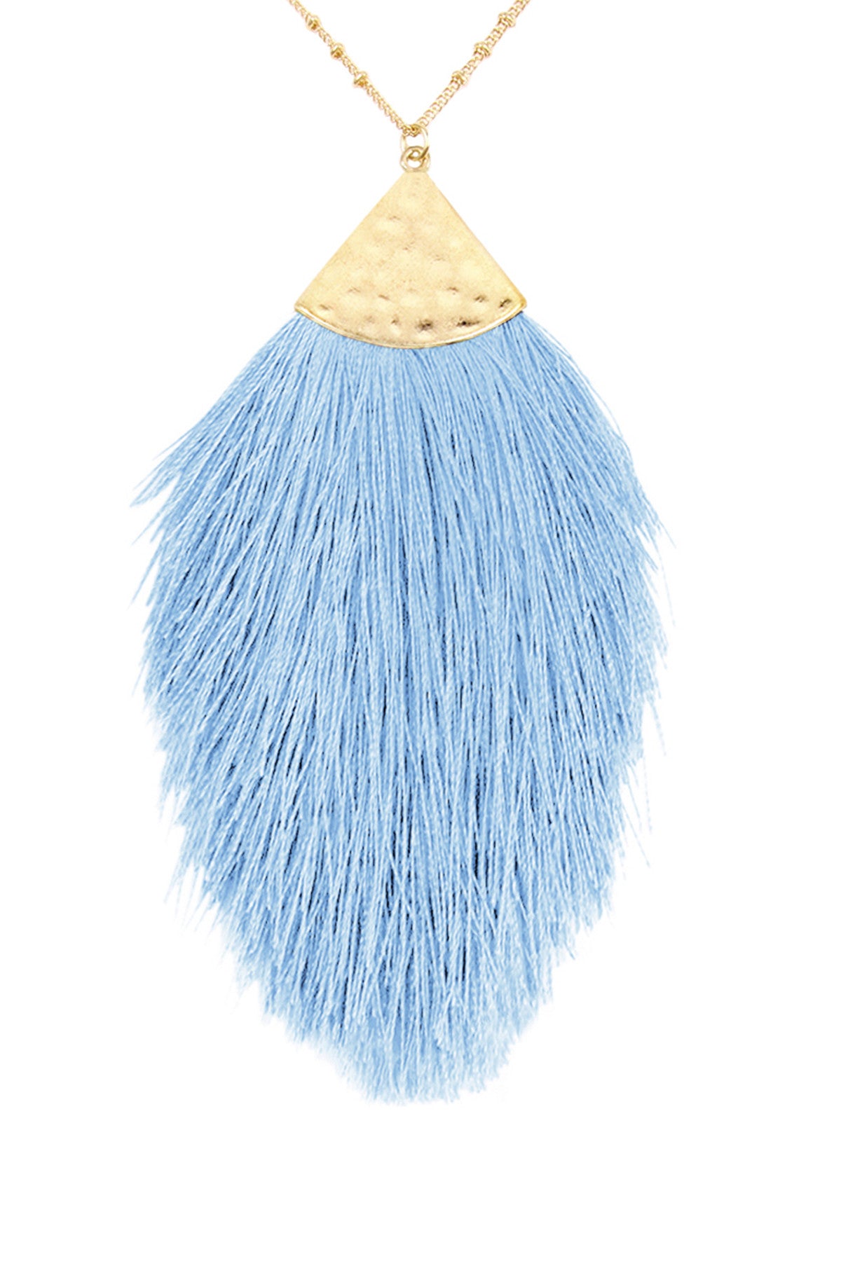 Set of 6 Light Blue Tassel Pendant Necklaces for Fashion Lovers