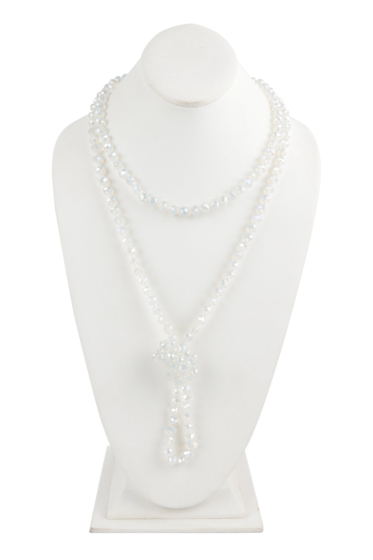 6-Piece Pack of Hand-Knotted Longline Crystal AB Necklaces