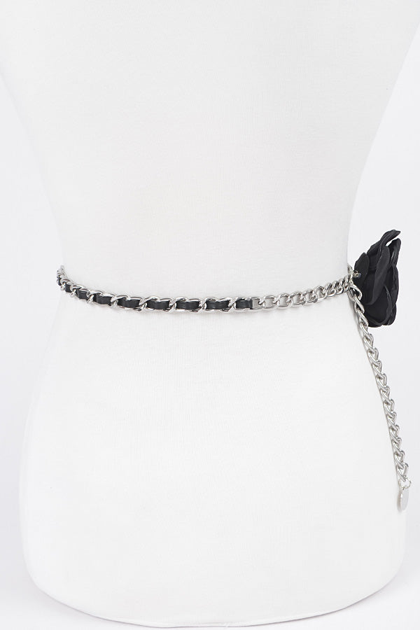 Black Gold 5868 - Set of 6 Flower Metal Double - Layered Plus Size Chain Belts