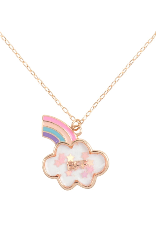 Pink Cloud Cute Best Friends Forever (BFF) 2 Set Pendant Necklace - Pack of Six Pieces