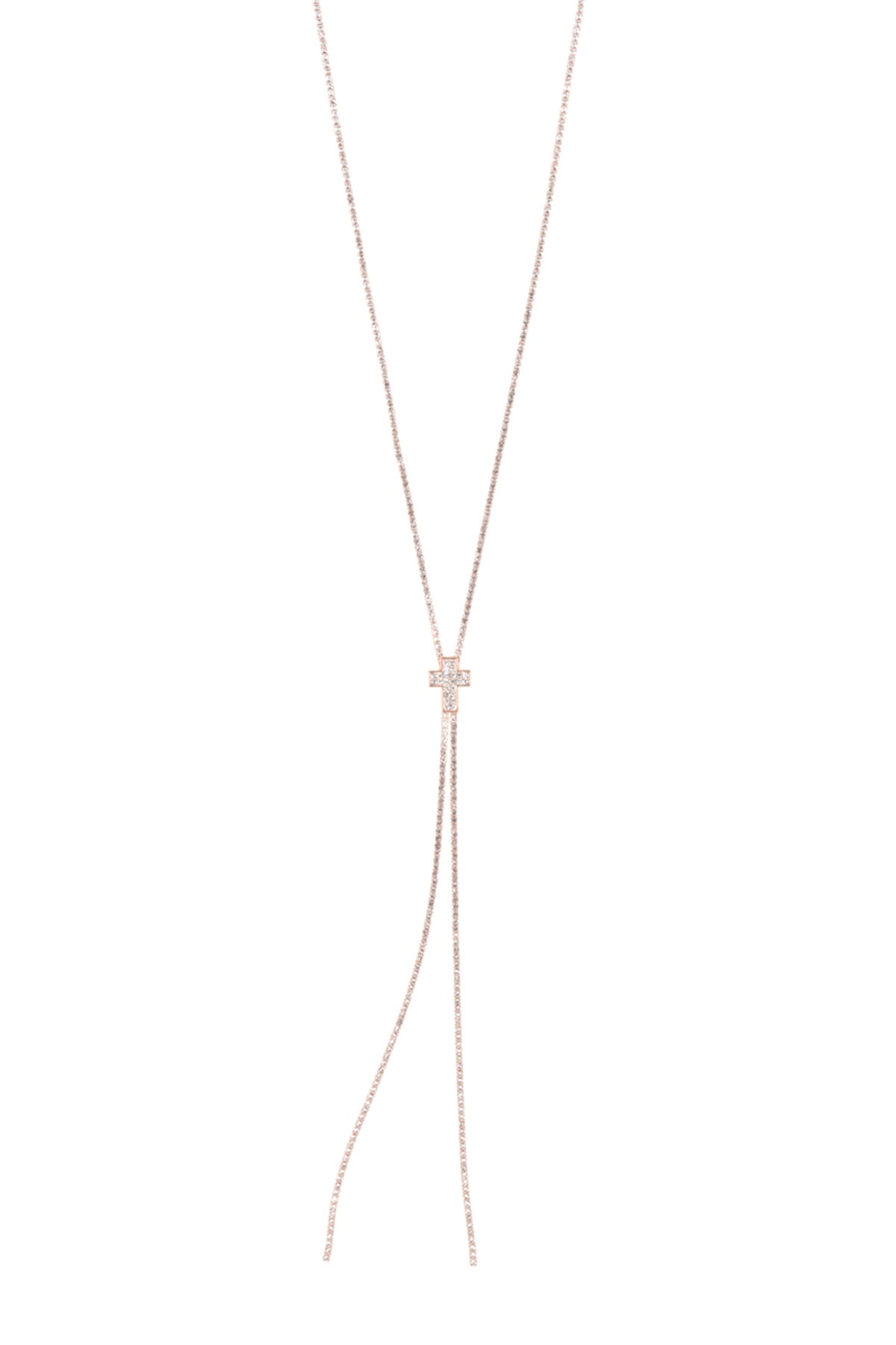 Pack of 6 Gold Crystal Rhinestone 47 Cross Slider Necklaces - Fashion Jewelry
