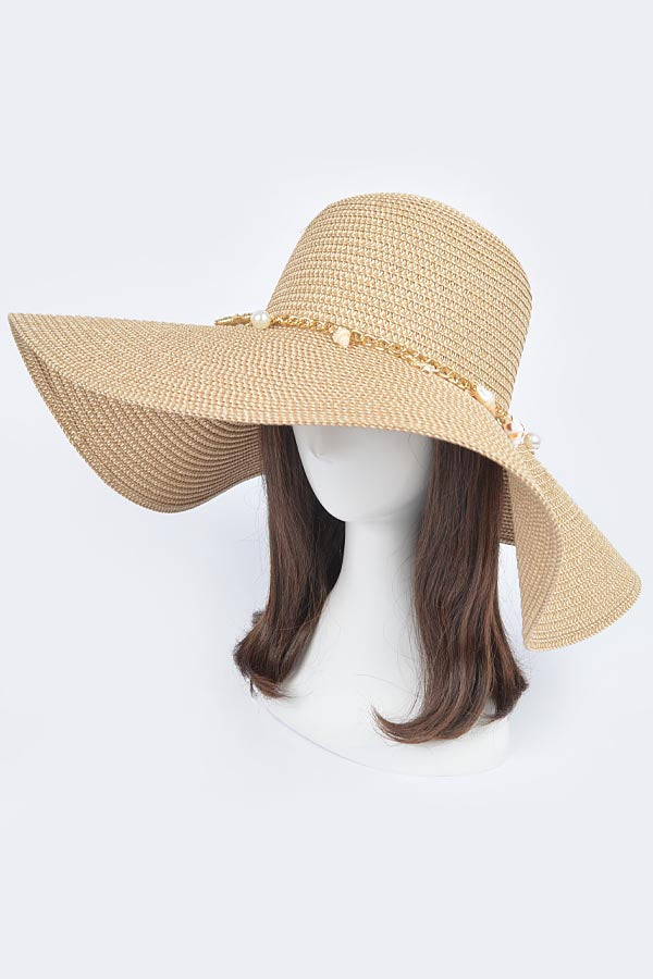 Pack of 6 Summer Hats in Beige Color - Style 8971
