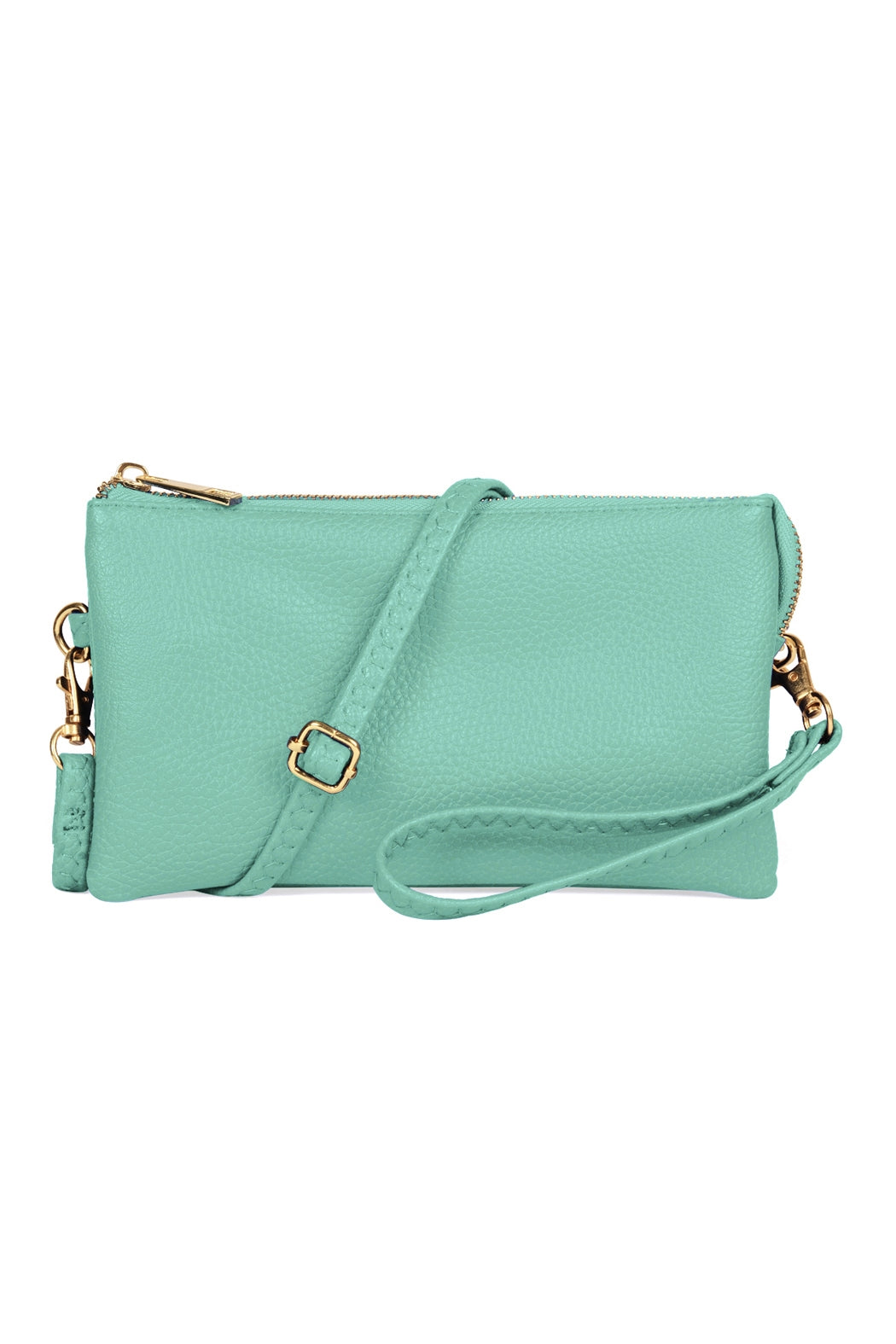 Pack of 6 Mint Faux Leather Crossbody Wristlet Bags