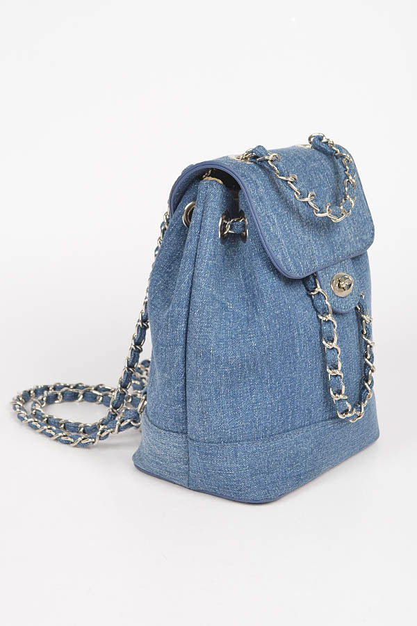 Set of 3 Denim Back Packs in Light Blue Shade 4411