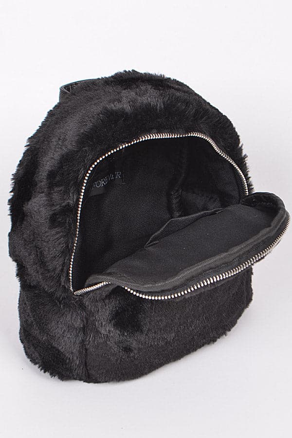 Pack of 3 Glitzy 1066 Violet Faux Fur Backpacks