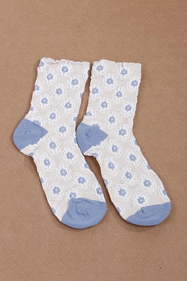 Set of 6 Taupe 102 Multi - Floral Socks