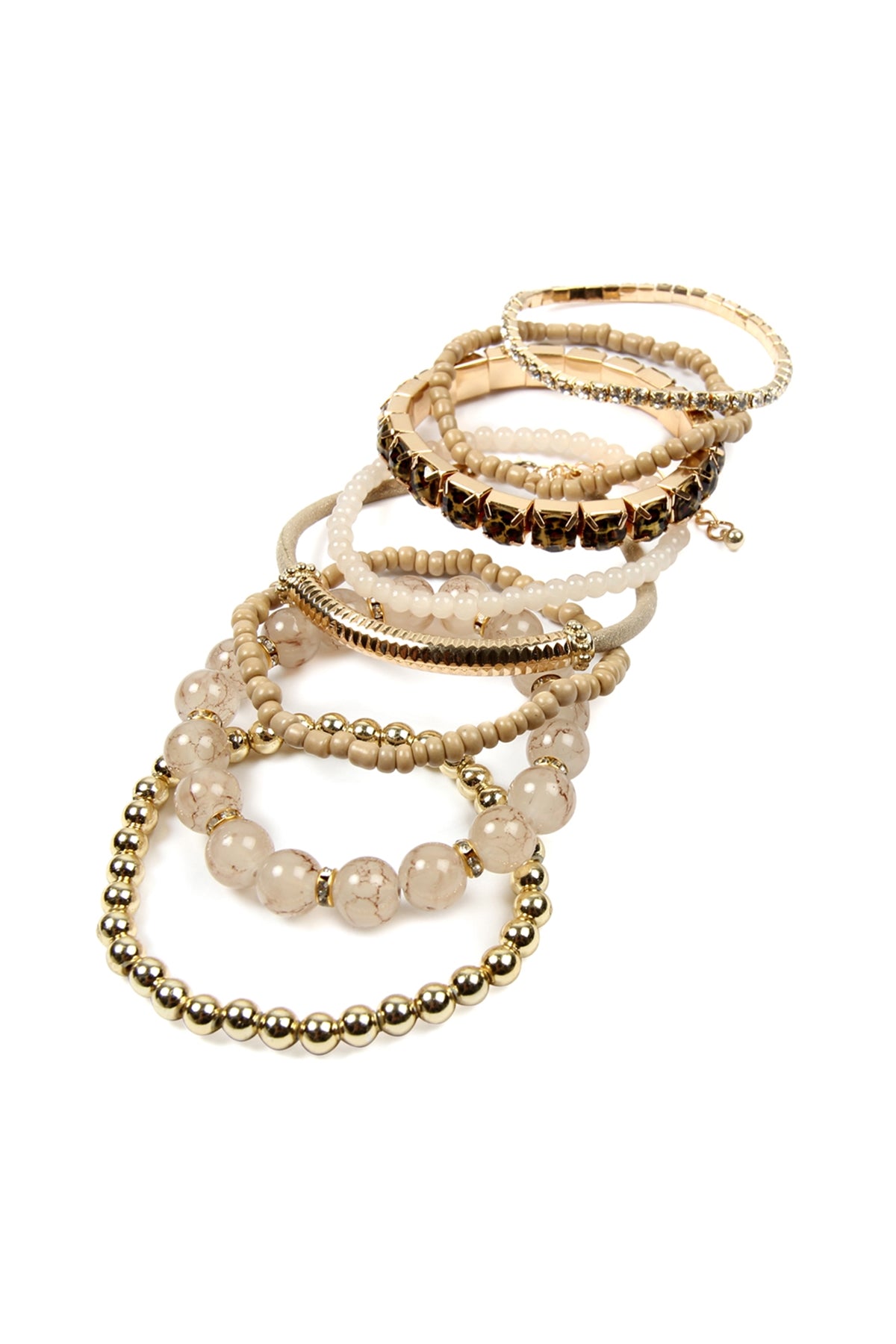 Multicolor Stretch Leopard Bracelet Set - 6 Pieces
