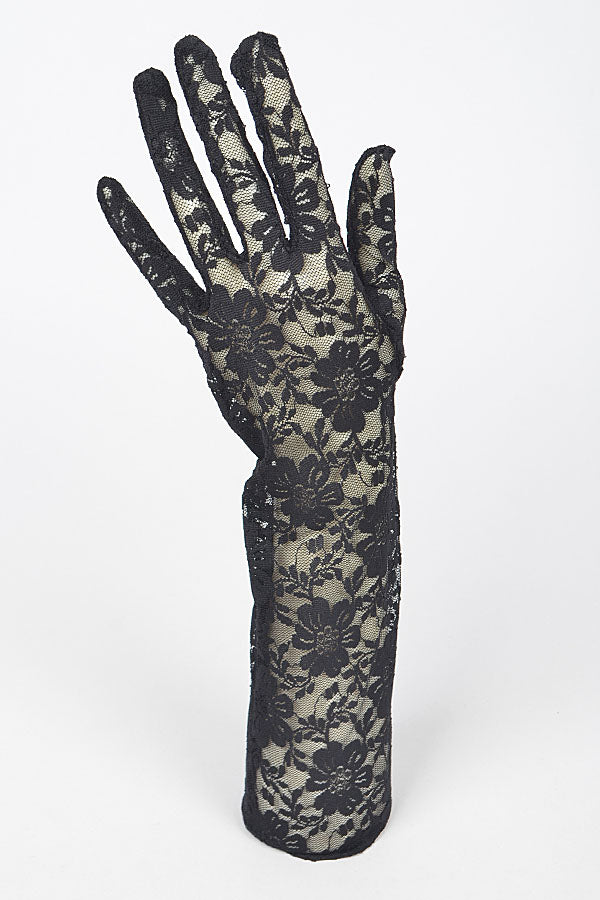 Pack of 6 Stylish Long Black Polka Dot Gloves