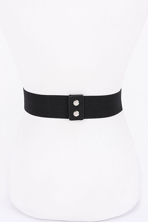 Pack of 6 Clear Rhinestone Ribbon Elastic Belts - 3878