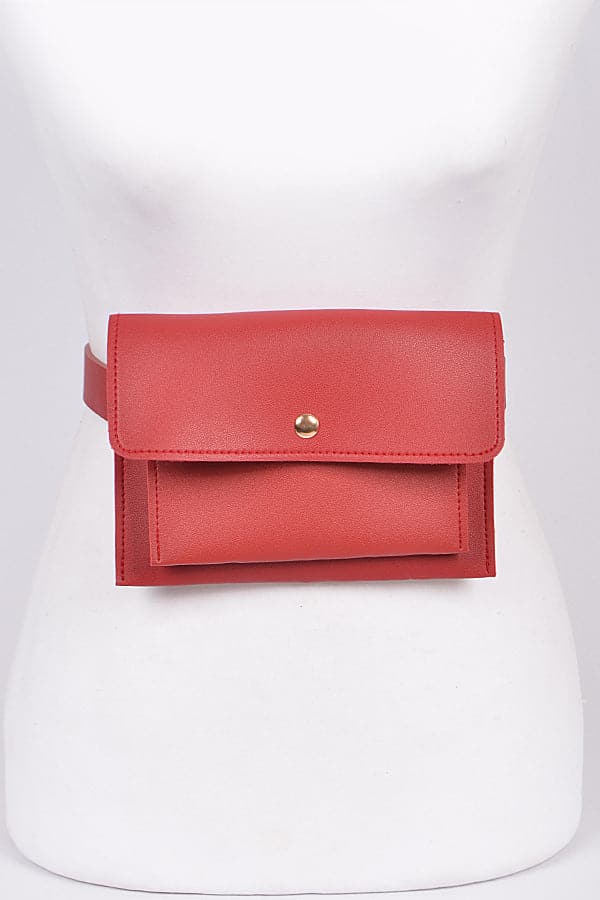 Set of 3 Burgundy 9037 Plain Fanny Packs