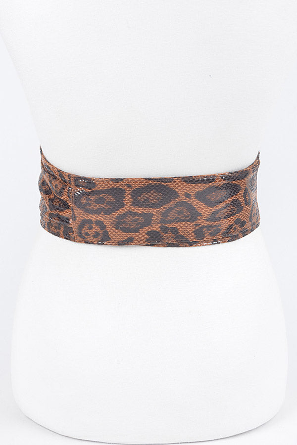 Pack of 6 - Stylish Faux Leopard 9538 Kimono Belts