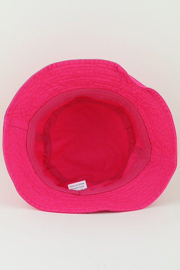 Fashionable Pink La Palm Tree Bucket Hats - Pack of Six