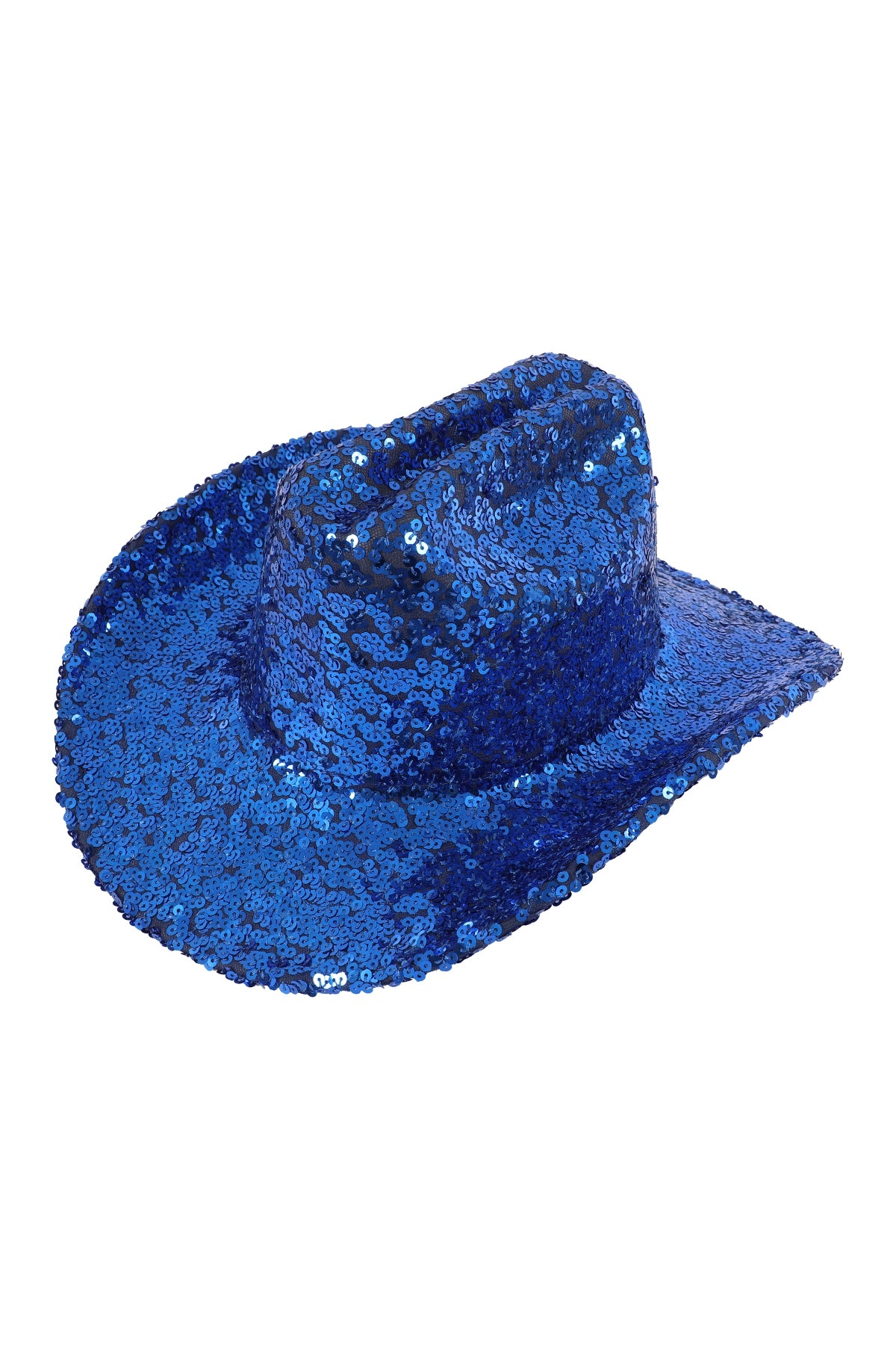 Pack of 6 Sapphire Glitter Solid - Color Fedora Cowboy Hats