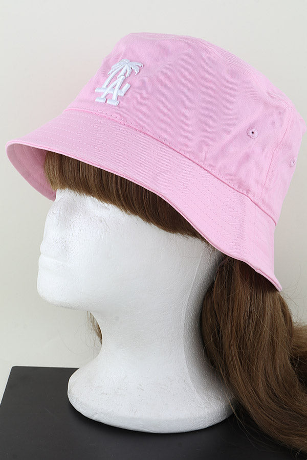 Fashionable Pink La Palm Tree Bucket Hats - Pack of Six