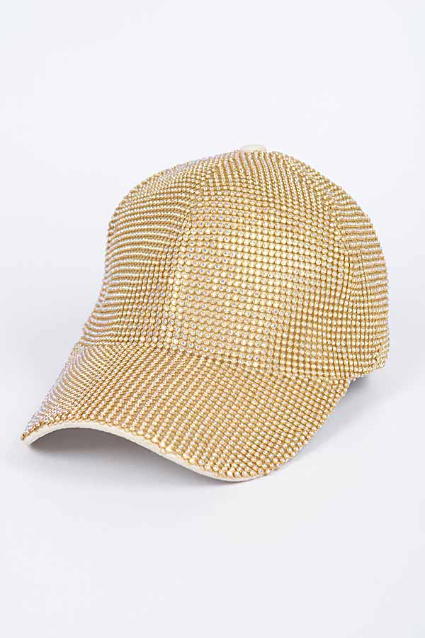 1971 Gold Ab Rhinestone Cap - Set of 6