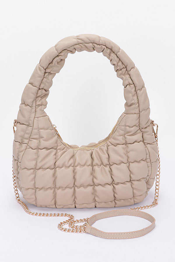 Set of 3 Quilted Beige Hobo Bags - 5726 Model