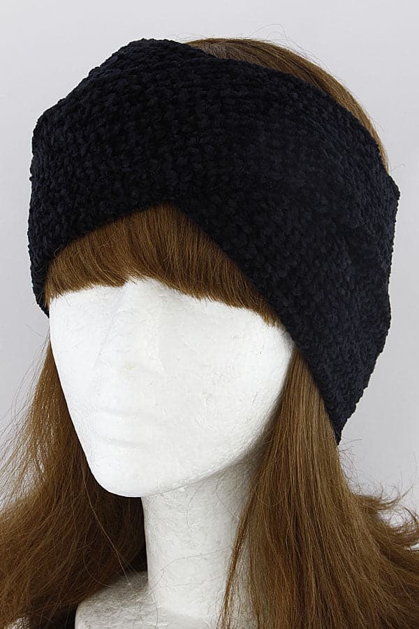 Pack of 6 Knitted 9HBF Black Head Bands 6100