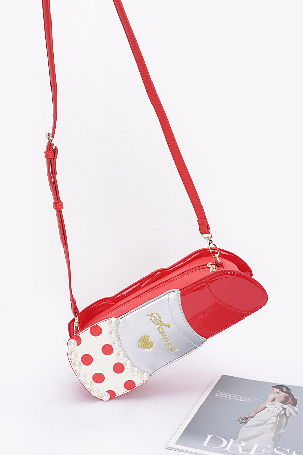 Set of 3 Red 3136 Faux Leather Lipstick Novelty Bags