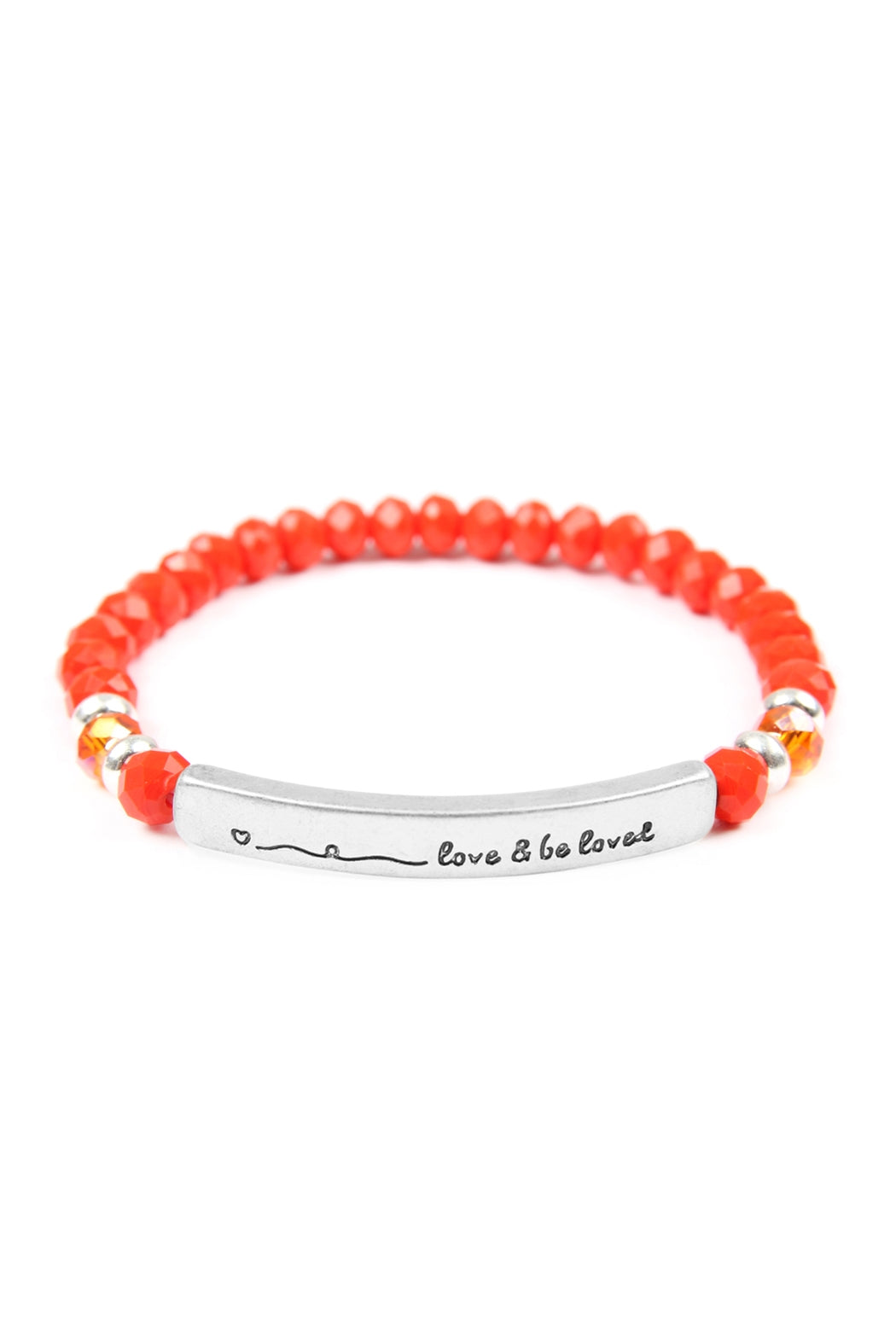 Red 6mm Glass Beads Stretch Bracelet for Love and Being Loved - Set of 6 Pieces