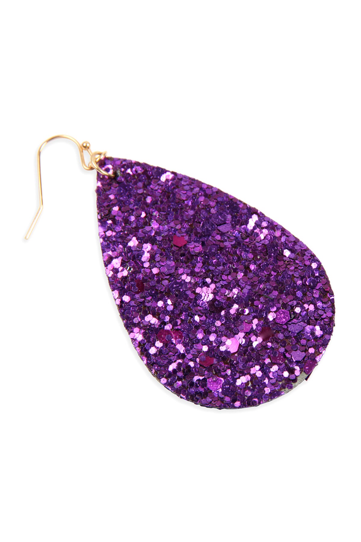 Fashionable Purple Sequin Teardrop-Shaped Earrings - Set of Six Pieces