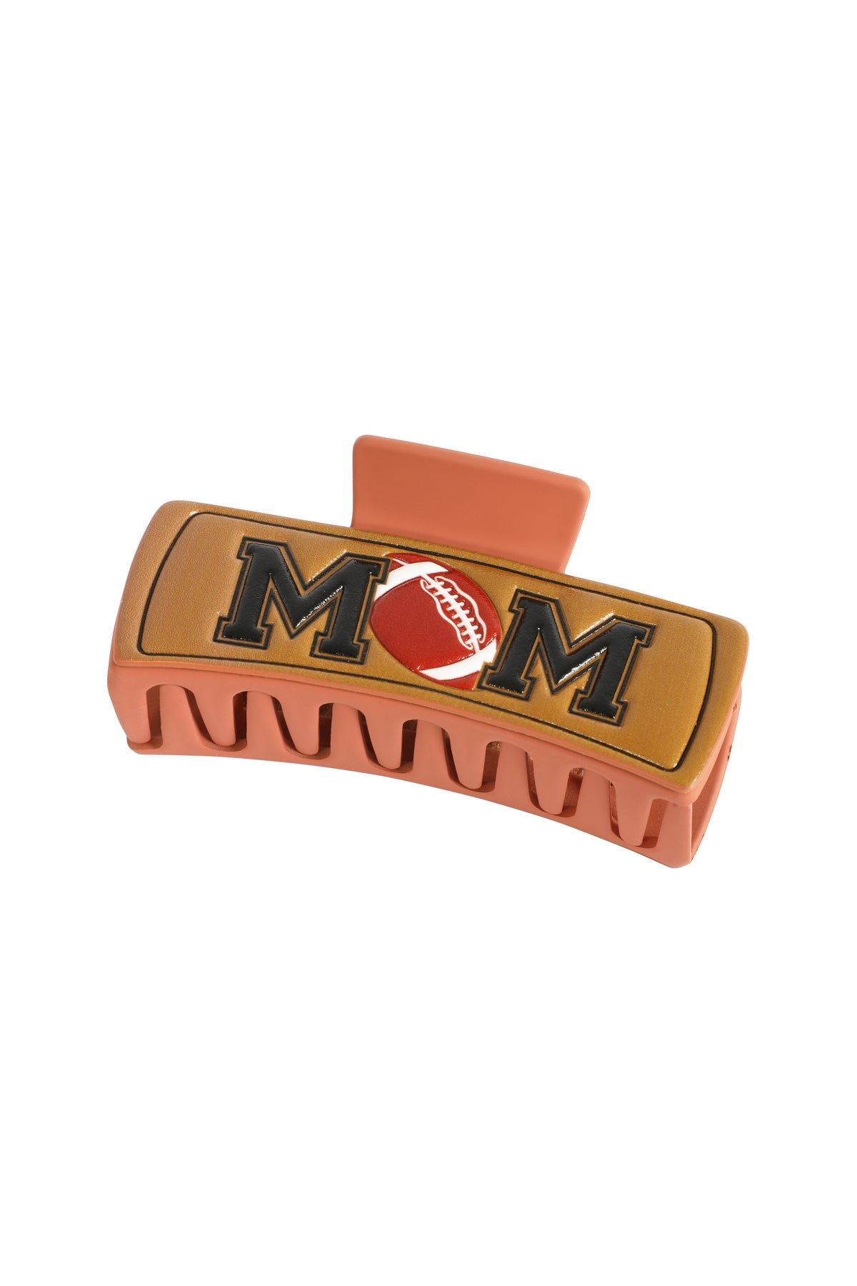Brown and Multicolor Faux Leather Football - Inspired Hair Claw Set for Moms - Pack of 6