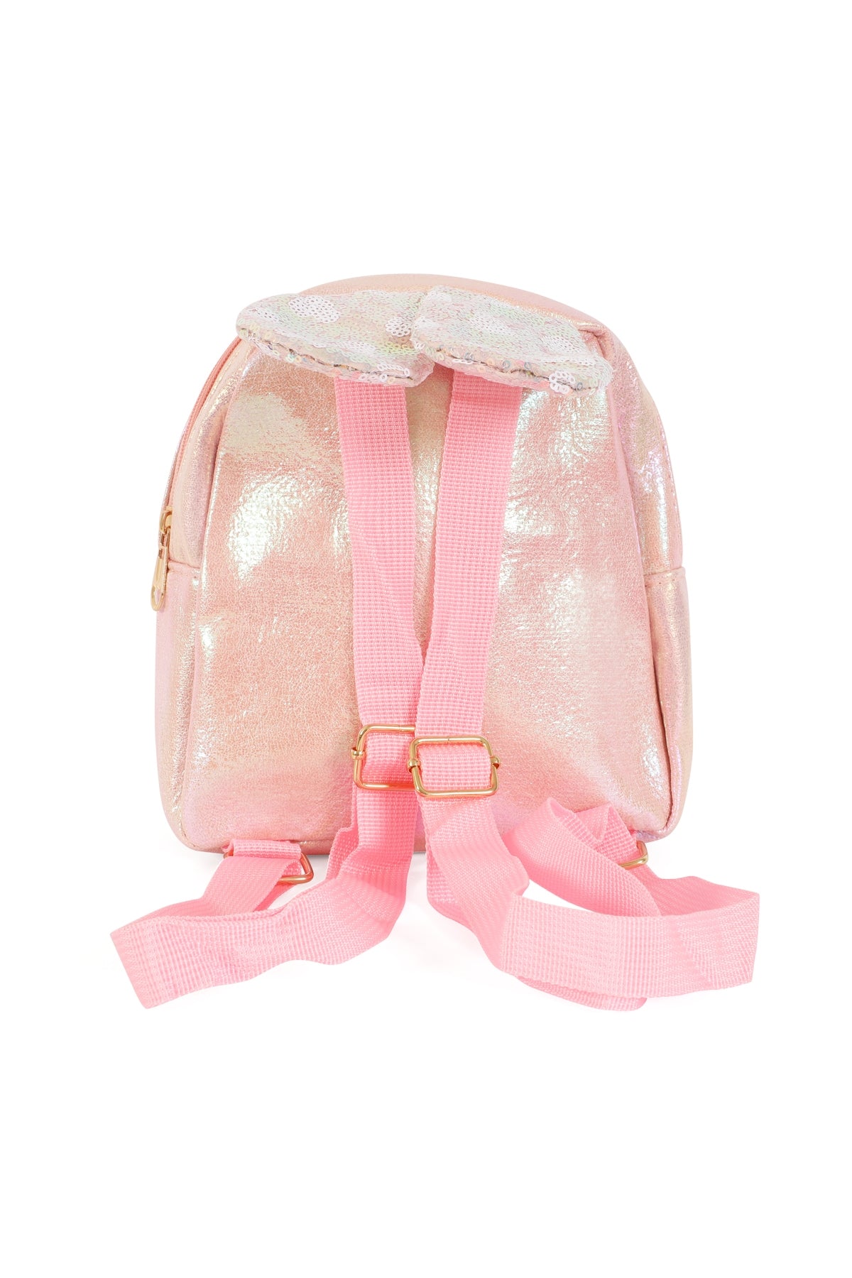Adorable Glittery Bunny Ears Kids Backpacks in Rose Color - Set of 6