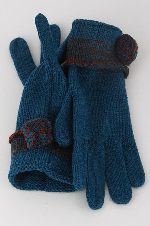 Stylish Teal Blue Winter Gloves - Pack of 6