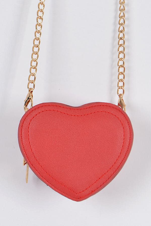 Red Heart - Shaped Faux Leather Mini Clutch Set of 3