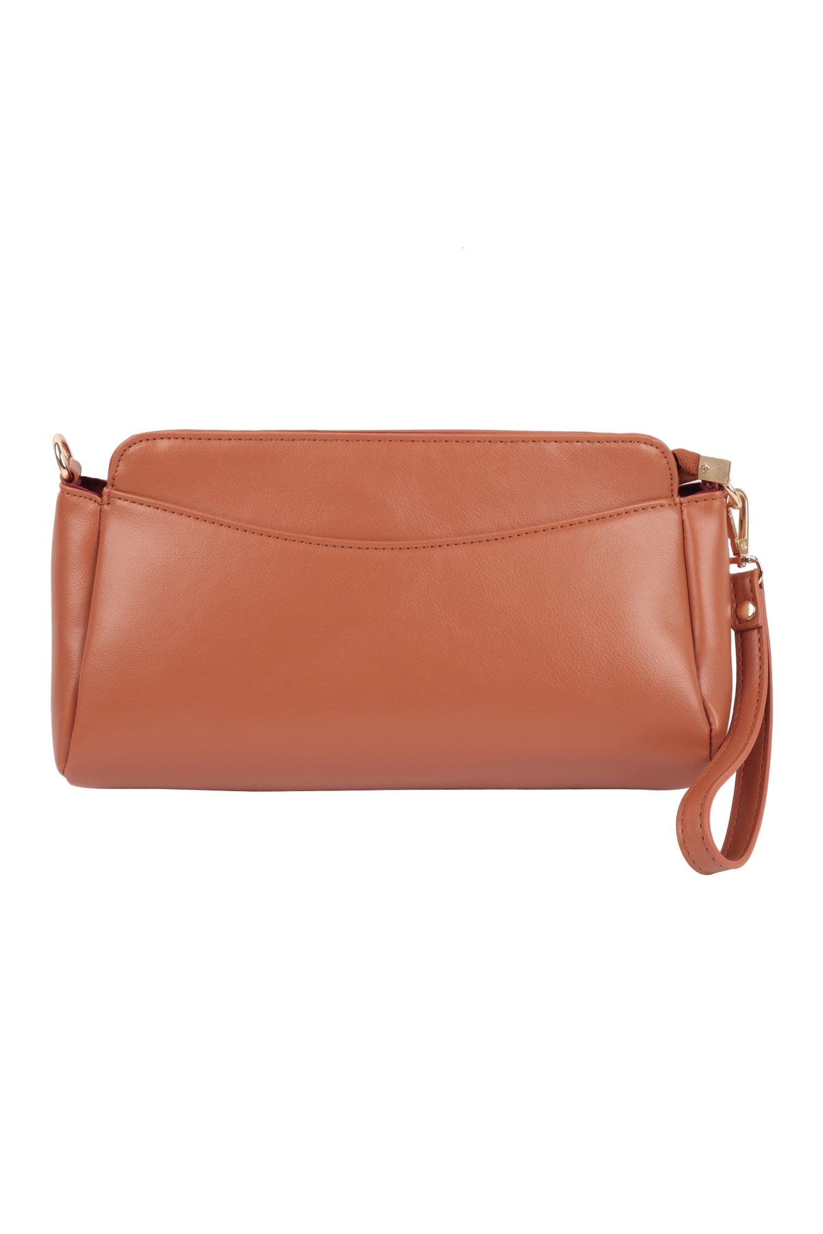 Set of 6 Tan Convertible Leather Crossbody/Pouch Bags