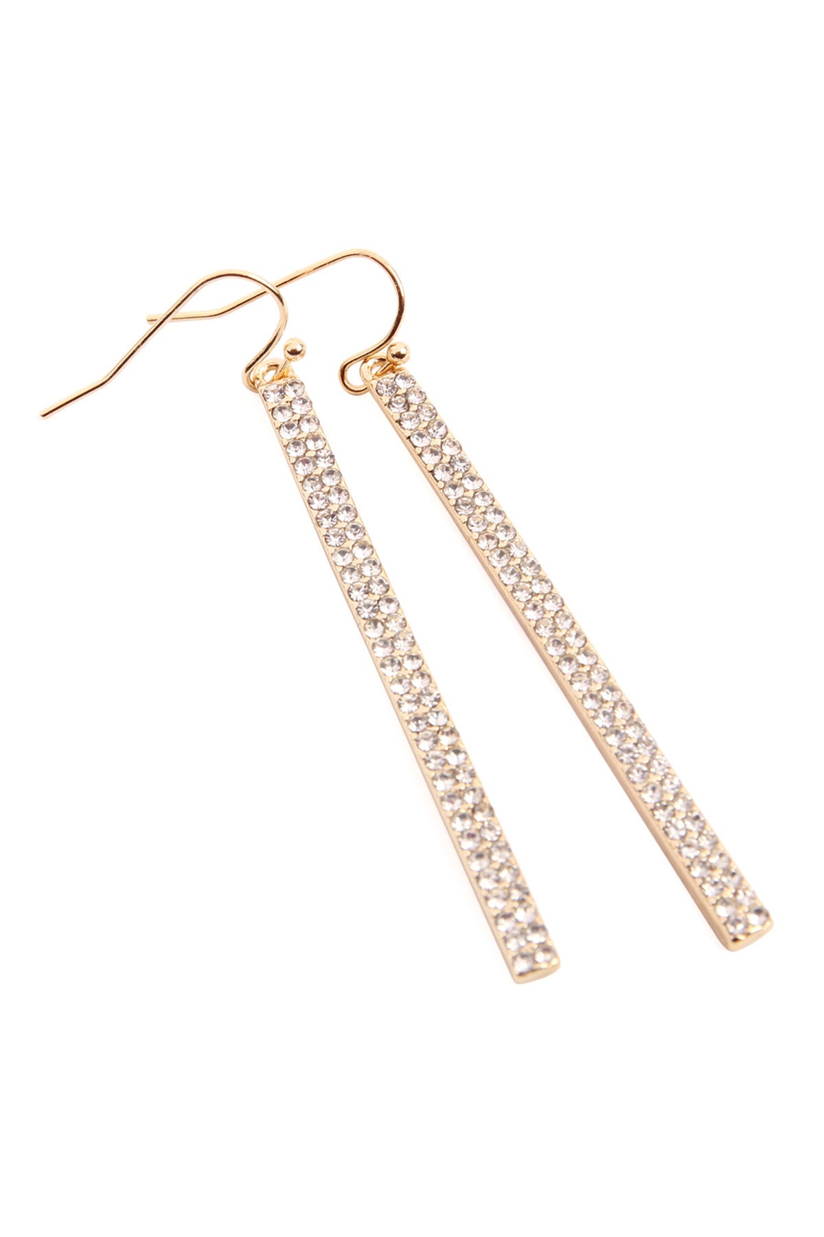 Pack of 6 Gold Plated Clear Rhinestone Bar Style Drop Earrings for Jewelry Lovers