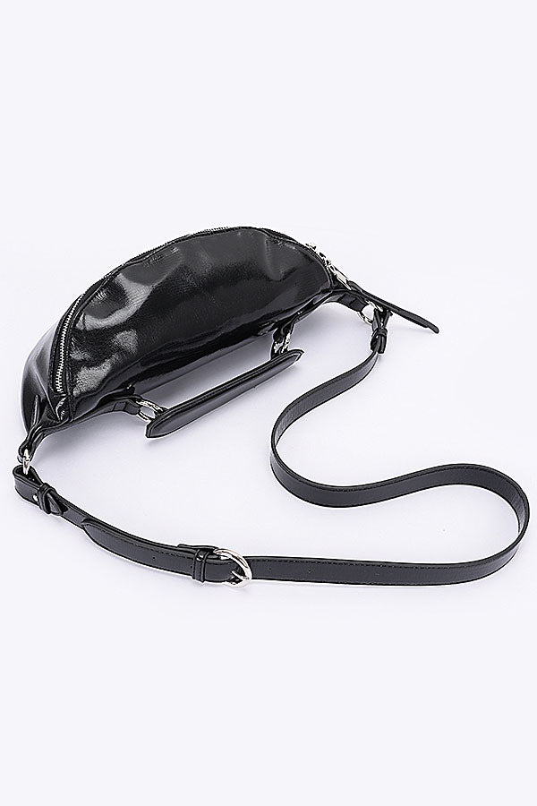 Set of 3 Stylish 1388 Black Metallic Crossbody Bags