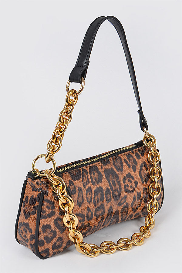 3-Pack Leopard Print Simple Clutch Bags with Chain