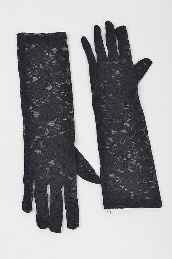Pack of 6 Stylish Long Black Polka Dot Gloves