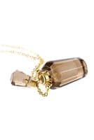Pack of 6 Brown Natural Stone Hexagon Crystal Perfume Bottle Necklaces With Box