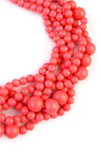 Fashionable Dusty Pink Multi - Strand Bubble - Style Choker Necklace and Earring Jewelry Set - Pack of Six Pieces