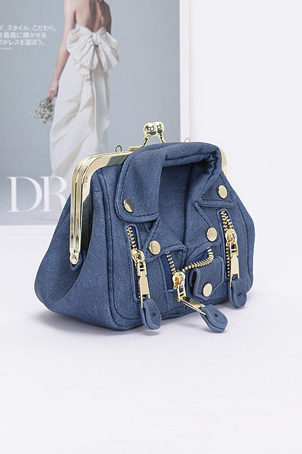 Pack of 3 Light Blue 3236 Faux Denim Leather Style Crossbody Bags