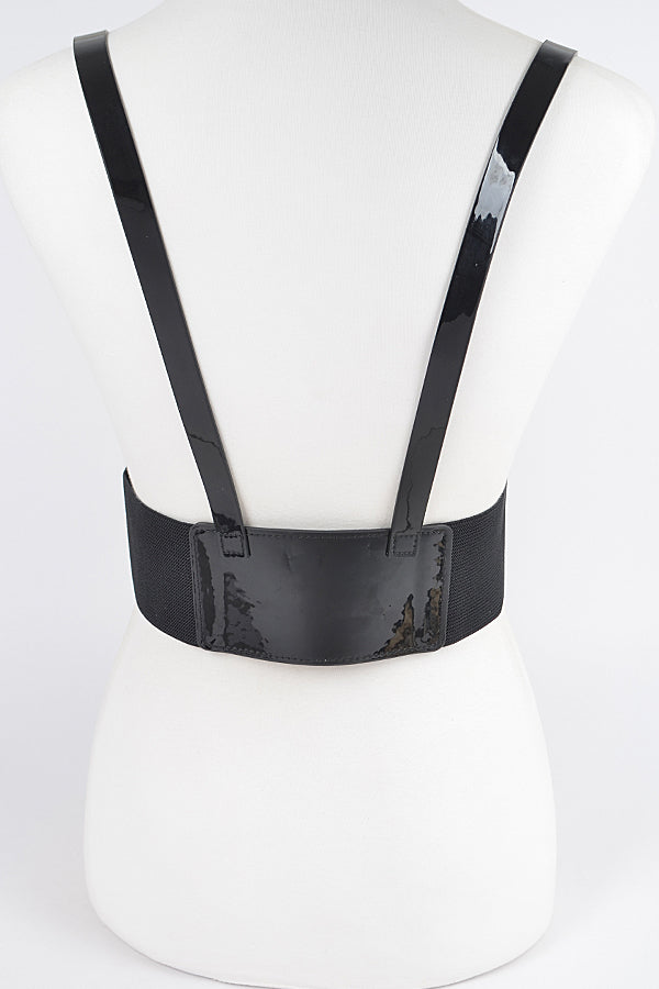 Pack of 6 - 8058 Stylish Black and Gold Faux Leather Harnesses
