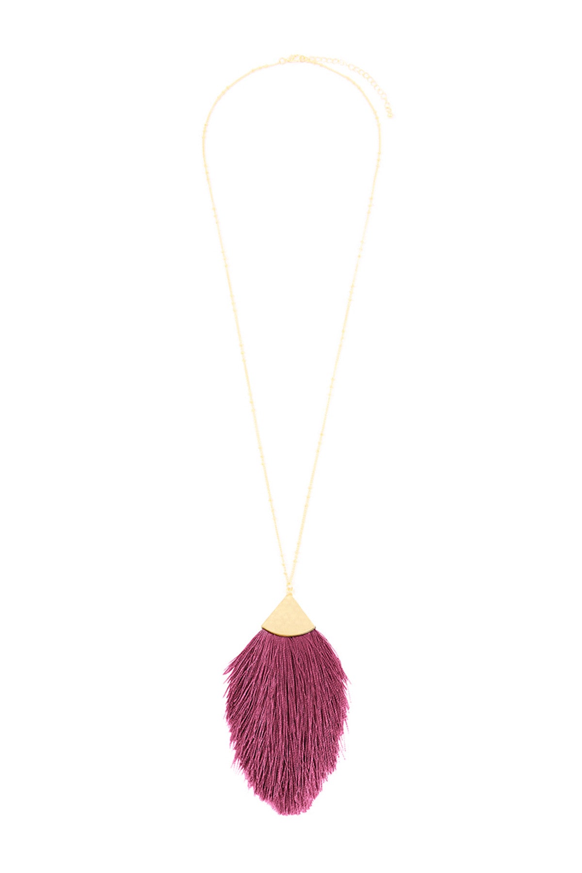 Set of 6 Dark Purple Tassel Style Pendant Necklaces for Fashion Accessorizing