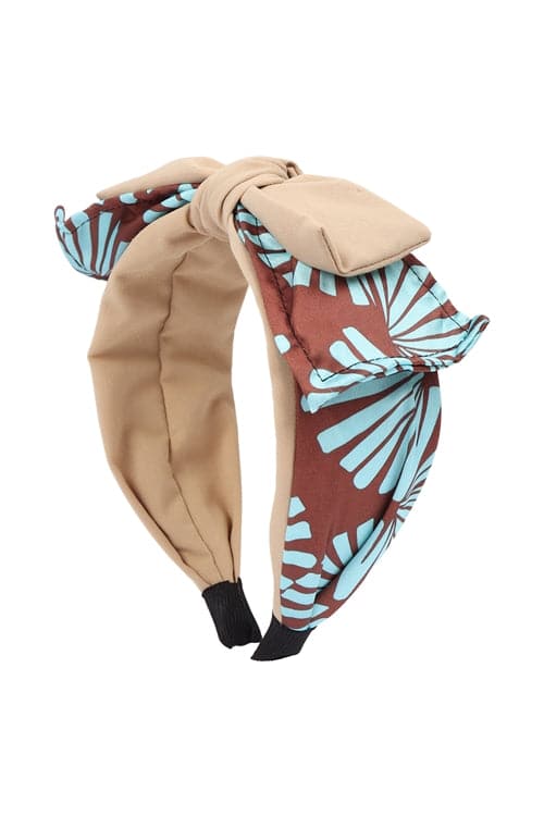 Brown Bow Knot Printed Headbands - Pack of Six Pieces