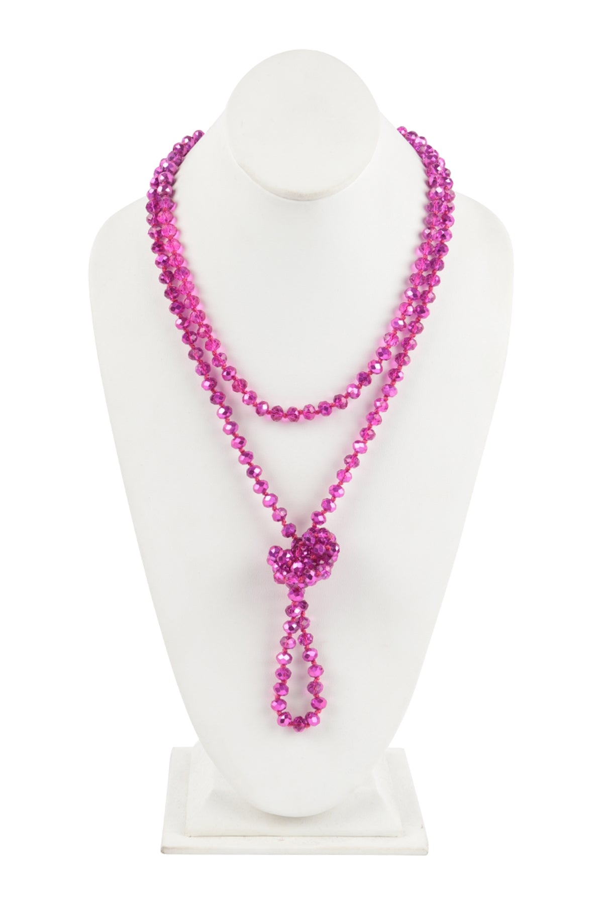 Set of 6 Hand - Knotted Longline Fuchsia 2 Necklaces for Fashion Accessorizing