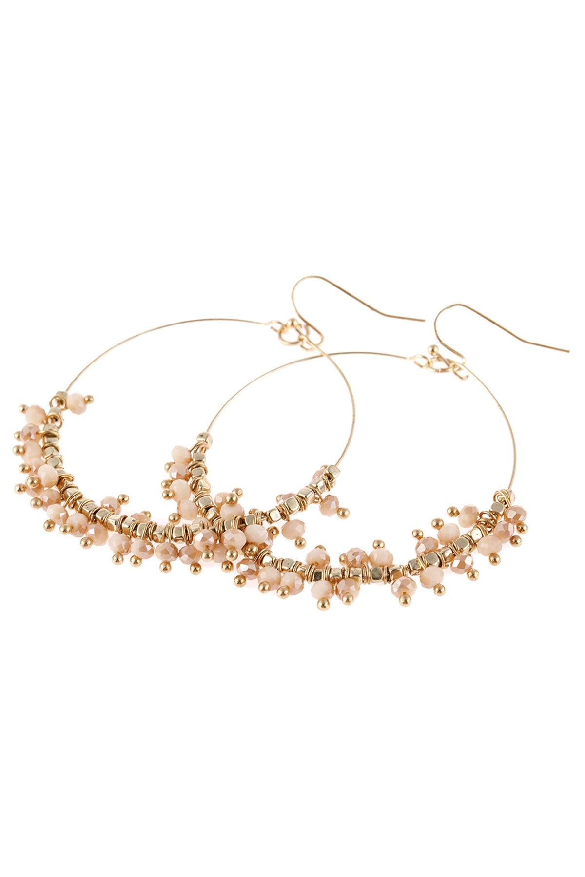 Fashionable Orange Beaded Hoop Dangle Earrings - Set of Six Pieces