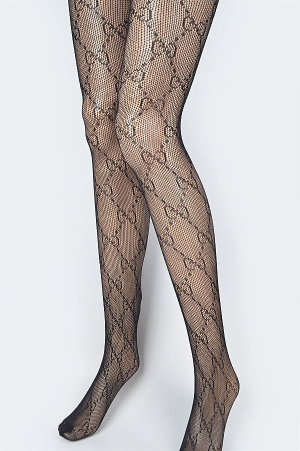Set of Six 0958 Black Polyester Stockings