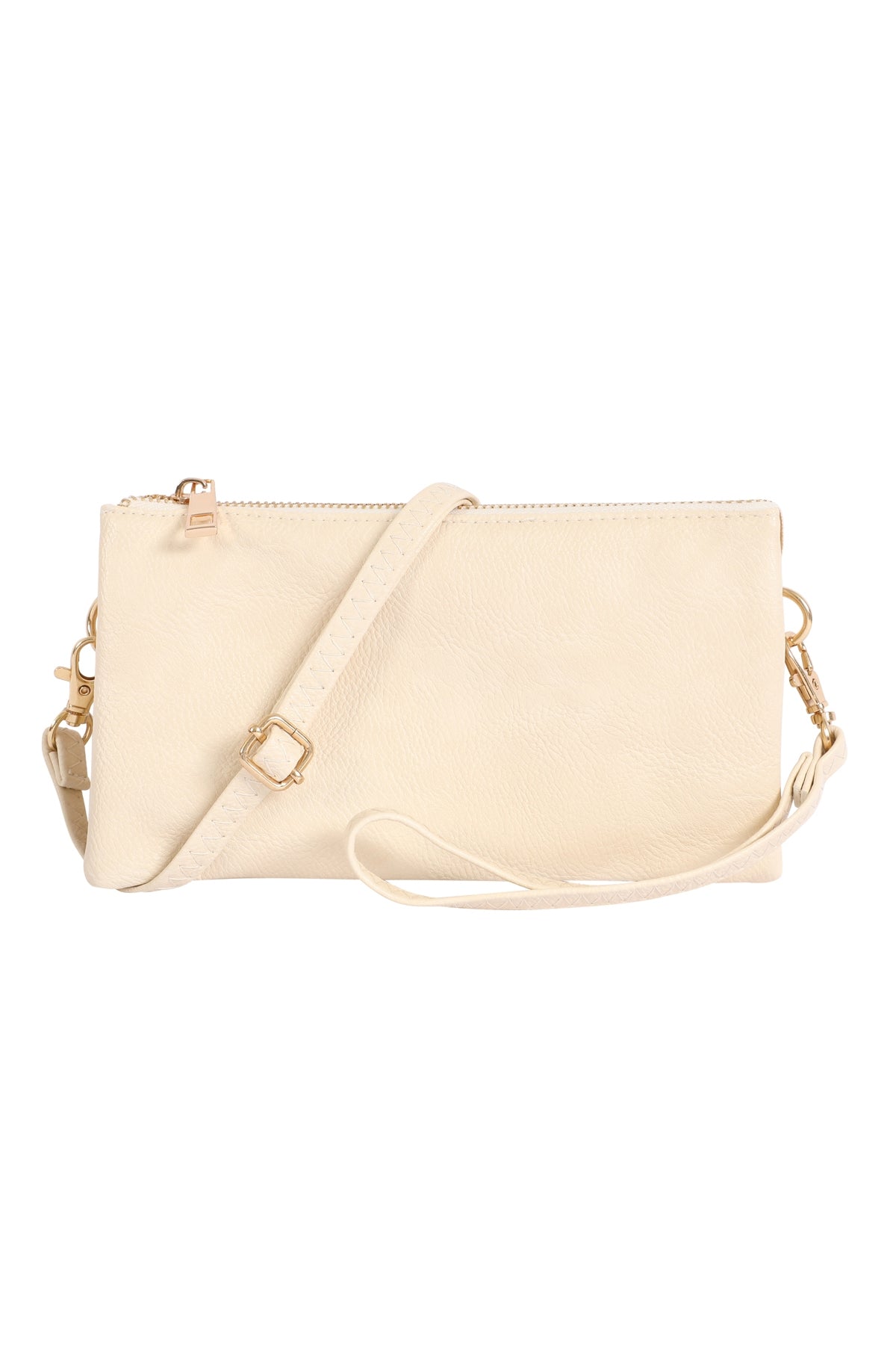 Beige Faux Leather Crossbody Bags with Wristlets - Pack of 6