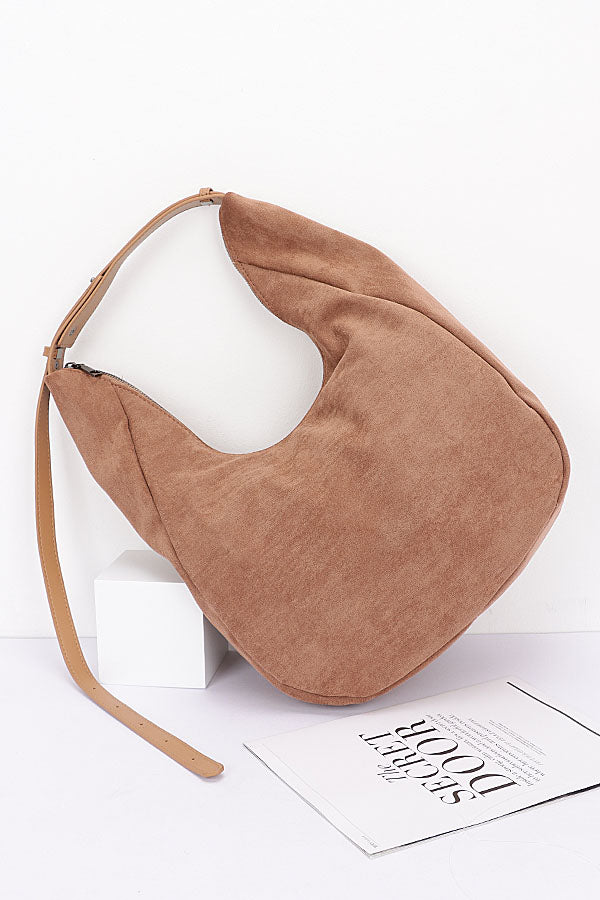 Set of 3 Camel 3911 Faux Suede Bindle Bags