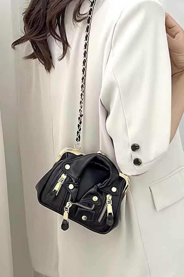 Stylish Black Gold Faux Leather Crossbody Bags - Set of 3