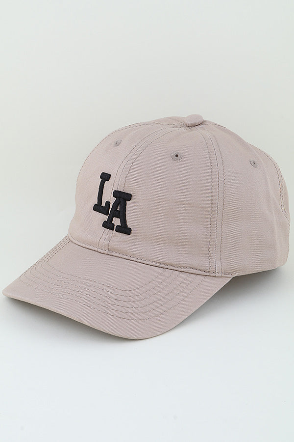 Beige LA Classic Baseball Caps - Set of Six