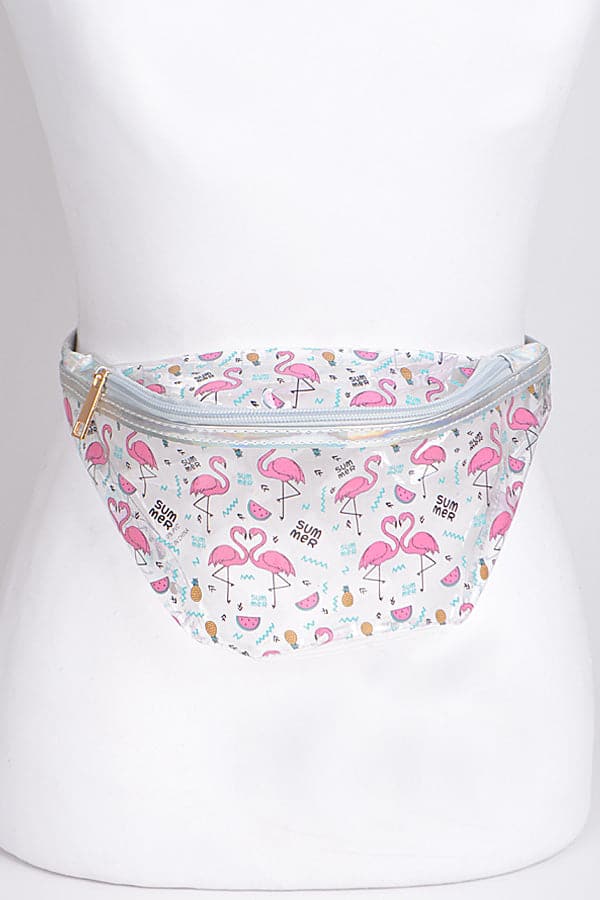 Pink Flamingo Clear Fanny Pack - Set of 3