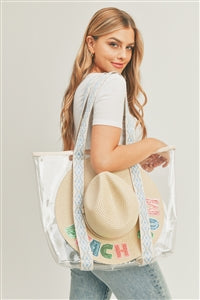 Blue Clear Tote Bag for Carrying Hats - Pack of Six Pieces