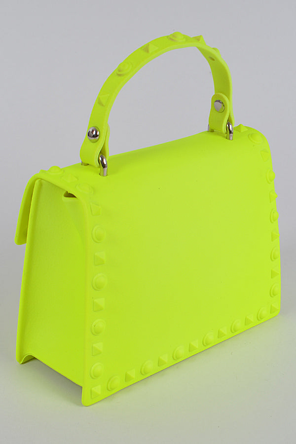 Set of Three Monotone Studded Green Clutches - 8003 Model