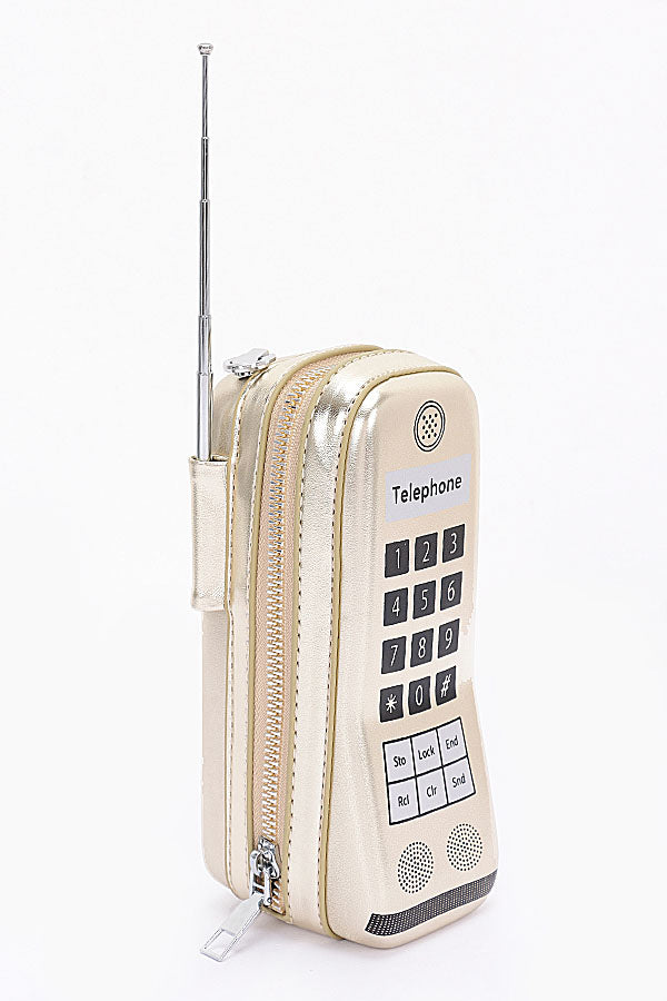 Pack of Three 4236 Gold Metallic Handphone Novelty Bags